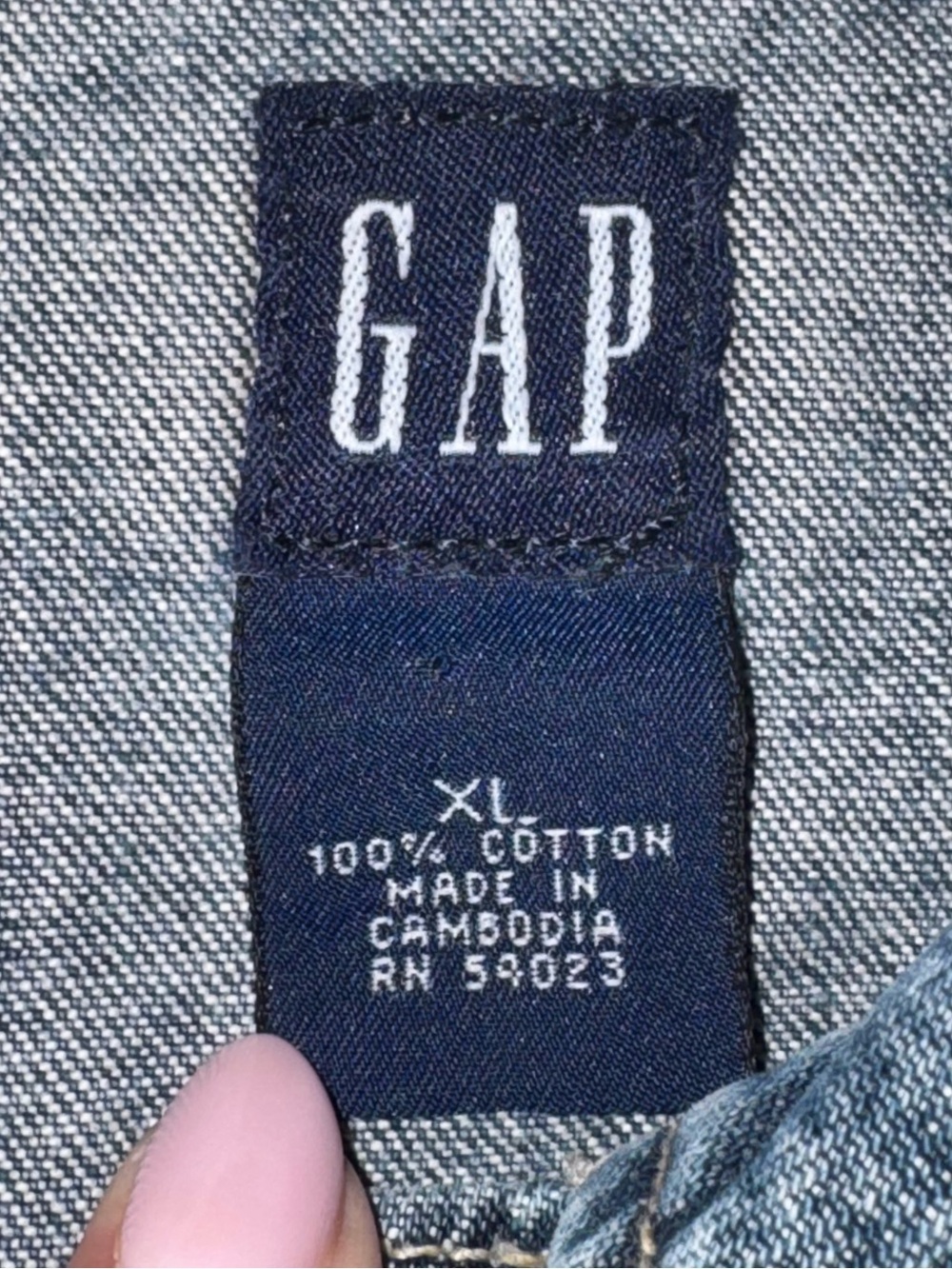 GAP Vintage Denim Trucker Vest with Button Front, XL - Picture 5 of 7